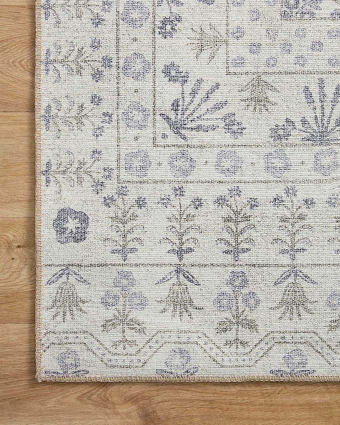 Loloi Rifle Paper Co. Maison Collection MAO-03 Rosette Ivory 2'-6" x 12'-0", .19" Pile Height, Runner Rug