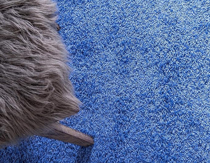 Unique Loom Solid Shag Collection Area Rug (2' 6" x 13' 1" Runner, Periwinkle Blue)