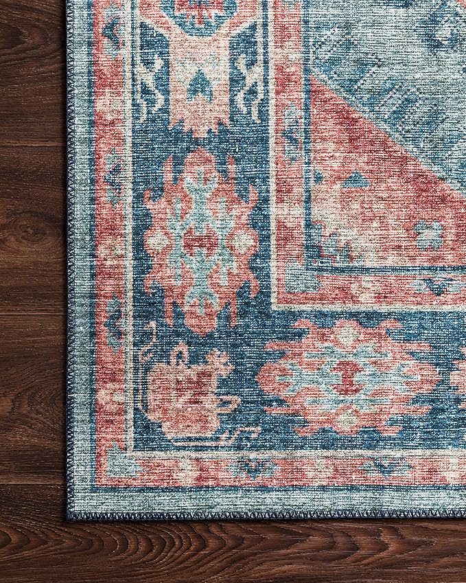 Loloi II Skye Collection SKY-03 Turquoise/Terracotta 2'-3" x 3'-9" Accent Rug