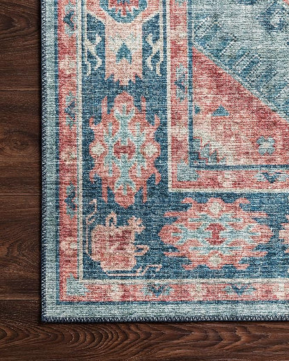Loloi II Skye Collection SKY-03 Turquoise/Terracotta 3'-6" x 5'-6" Accent Rug