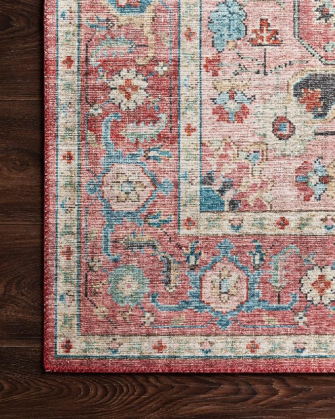 Loloi II Skye Collection SKY-05 Brick/Ocean 3'-6" x 5'-6" Accent Rug