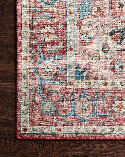 Loloi II Skye Collection SKY-05 Brick/Ocean 3'-6" x 5'-6" Accent Rug
