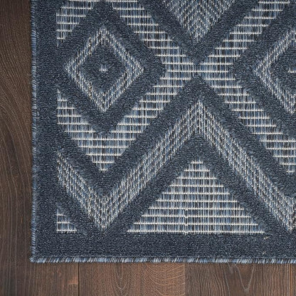 Nourison Home Versatile Navy Blue 5' x 7' Area Rug - Easy Clean, Non Shedding, Bed Room, Living Room, Dining Room, Kitchen (5' x 7')