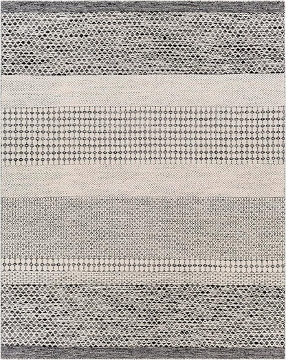 Mark&Day Wool Rugs, 9x12 Tervoort Global Black Area Rug, Blue Beige Carpet for Living Room, Bedroom or Kitchen (8'10" x 12')