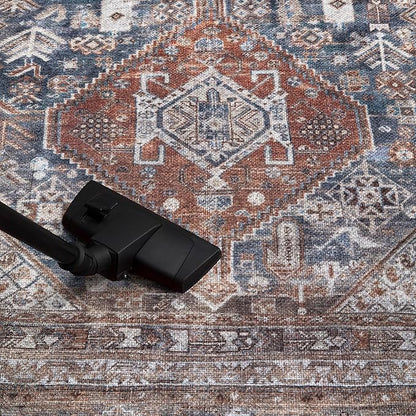 Keen Home Design 2x10 Rug - Machine Washable Runner Rug with Non-Slip Backing, Ideal for Hallway, Entryway, Kitchen, Laundry Room - Vintage, Easy Clean, Durable, Low Pile - (2'6" x 10')