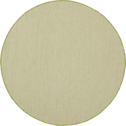 Nourison Home Courtyard Ivory Green 4' x Round Area Rug - Easy Clean, Non Shedding, Bed Room, Living Room, Dining Room, Kitchen (4' x Round)
