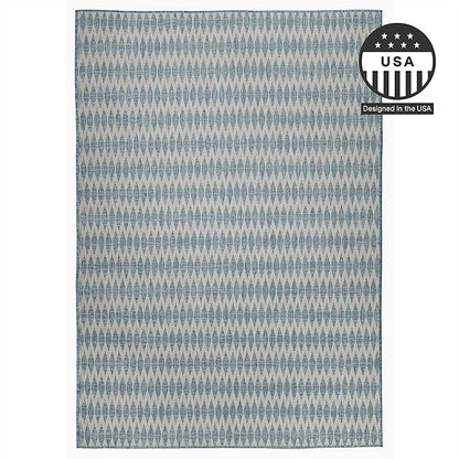 FH Home Flat Woven Outdoor Rug - Waterproof, Easy to Clean, Stain Resistant - Premium Polypropylene Yarn - Geometric - Patio, Porch, Deck, Balcony - Giza - Aqua - 5ft 2in x 7ft 6in