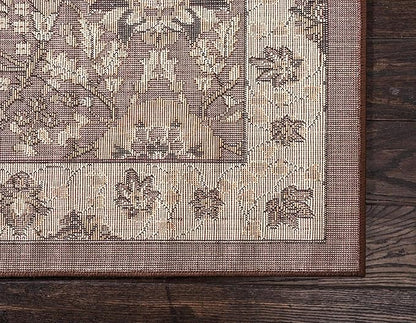 Unique Loom Espahan Collection Area Rug - Cape Cod (9'x 12' Rectangle, Brown/ Beige)