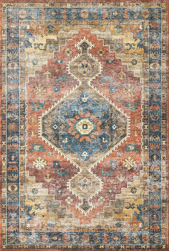 Loloi Skye Collection SKY-11 Rust/Blue 2'-0" x 5'-0" Accent Rug