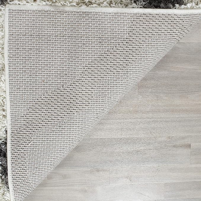 SAFAVIEH Dallas Shag Collection Area Rug - 10' Square, Ivory & Dark Grey, Trellis Design, Non-Shedding & Easy Care, 1.5-inch Thick Ideal for High Traffic Areas in Living Room, Bedroom (SGD257H)