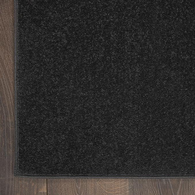 Nourison Home Nourison Essentials Black 8' x 10' Area Rug - Easy Clean, Non Shedding, Bed Room, Living Room, Dining Room, Kitchen (8' x 10')