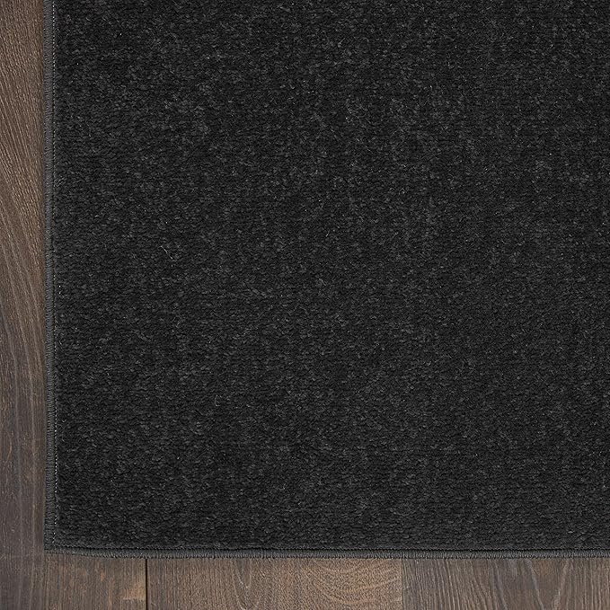 Nourison Home Nourison Essentials Black 2'2" x 7'6" Area Rug - Easy Clean, Non Shedding, Bed Room, Living Room, Dining Room, Kitchen (8' Runner)