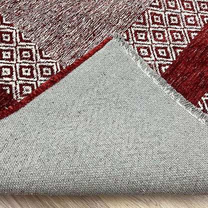 Alfa Rich 4x6 Red Burgundy Washable Area Rugs for Living Room Bedroom Kitchen Cotton Rug