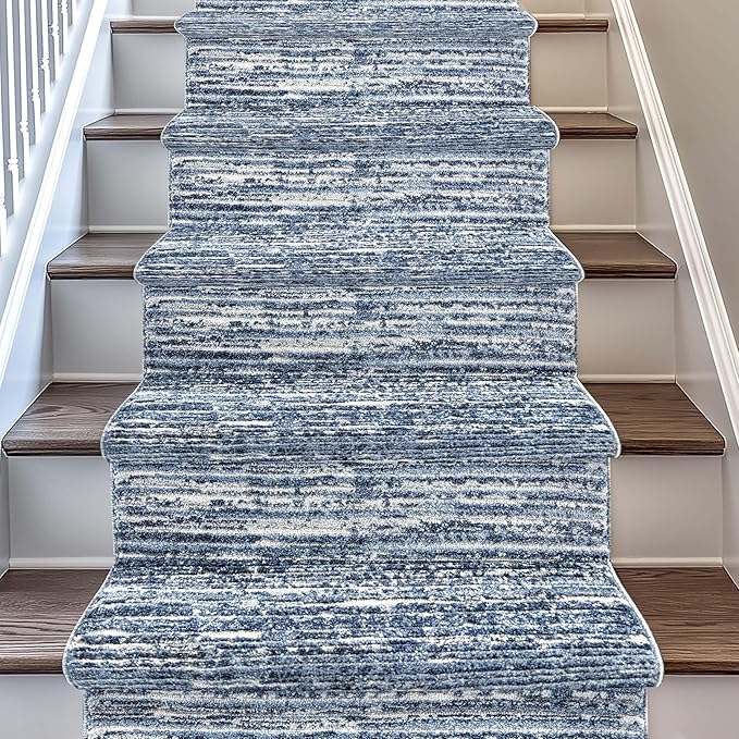 Well Woven Custom Size Hallway & Stair Runner- Harlow Delphi Taupe 31 Inches Wide x 85 Feet Long Runner (31" x 85') Runner Rug - Modern Stripes Pattern, Ultra-Soft, Easy-Clean