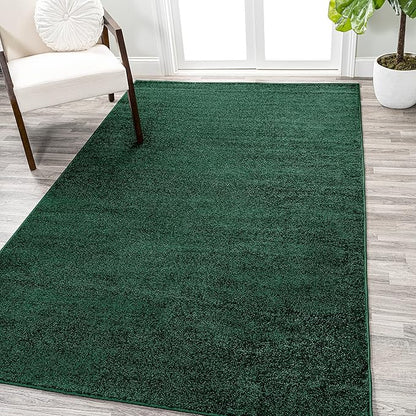 Eyely UES100L-8 Supersoft Haze Solid Low-Pile Indoor Area Rug Casual;Contemporary;Solid;Traditional, Bedroom, Kitchen, Living Room, Easy-Cleaning, Non-Shedding, 8 X 10, Emerald