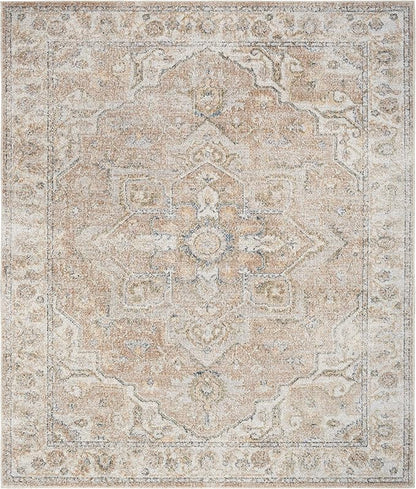 Nourison Home Astra Machine Washable Beige 7'10" x 10' Area Rug - Easy Clean, Non Shedding, Bed Room, Living Room, Dining Room, Kitchen (8' x 10')