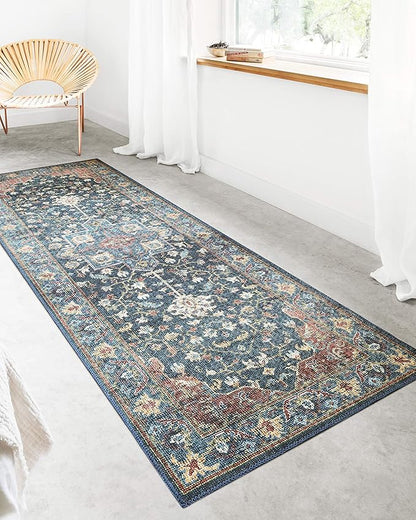 Loloi Skye Collection SKY-08 Denim/Brick 6'-0" x 6'-0" Round Area Rug