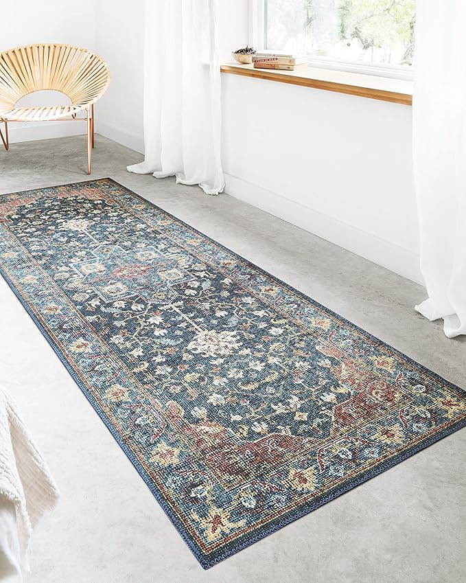 Loloi Skye Collection SKY-08 Denim/Brick 7' x 9' Oval Area Rug