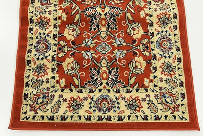 Unique Loom Sialk Hill Collection Area Rug - Washington (2' 7" x 10' Runner Terracotta/Cream)