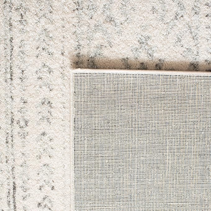 SAFAVIEH Tulum Collection Runner Rug - 2' x 7', Ivory & Grey, Moroccan Boho Tribal Design, Non-Shedding & Easy to Clean, Ideal for Living Room, Hallway, Foyer, Entryway, Bedroom (TUL272A)