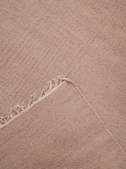 Rugsotic Carpets Hand Woven Flat Weave Kilim Wool ECO-Friendly Area Rugs - 10'x13', Rectangle Shape, Light Brown Color, Solid Plain Design, Low Pile Handmade Rugs for Living Room (D00111)