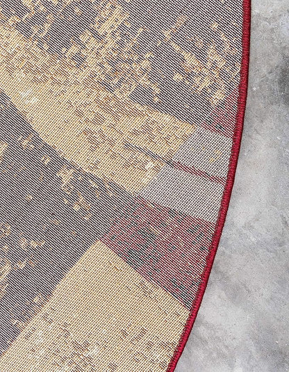 Unique Loom Barista Collection Area Rug - Kouillou (3' 3" Round, Multi/ Brown)