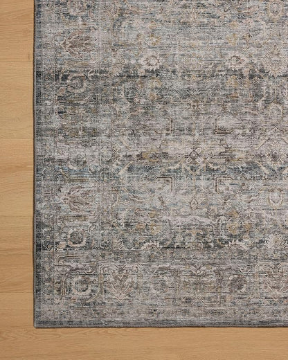 Loloi Amber Lewis Josie Collection JOS-05 Dove/Gold 7'-6" x 9'-6", .13" Pile Height, Low Profile, Machine Washable, Area Rug