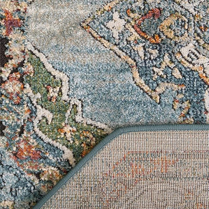 Unique Loom Isabella Collection Area Rug - Rossellini (5' 1" Octagon, Blue/ Beige)