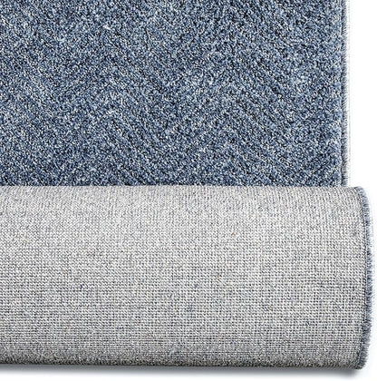 Well Woven Custom Size Hallway & Stair Runner- Harlow Pompeii Blue 27 Inches Wide x 21 Feet Long Runner (27" x 21') Runner Rug - Modern Chevron Pattern, Ultra-Soft, Easy-Clean