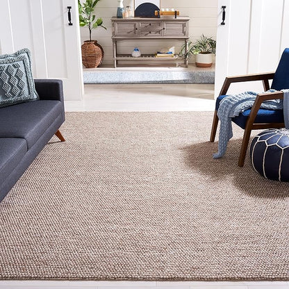 SAFAVIEH Area Rug 8x10 - Natura Collection - Large - Brown, Handmade Wool Blend, Textured Design, Ideal for Living Room, Bedroom, Dining Space (NAT620T)