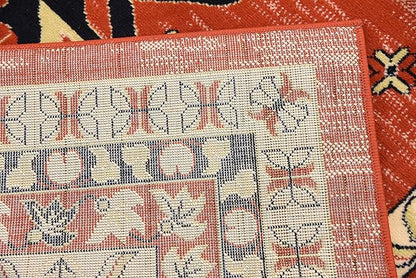 Unique Loom Taftan Collection Border Geometric Tribal Inspired Design Area Rug (7' 0 x 10' 0 Rectangular, Terracotta/ Ivory)