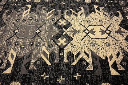 Unique Loom Taftan Collection Border Geometric Tribal Inspired Design Area Rug (8' 0 x 10' 0 Rectangular, Black/ Gray)