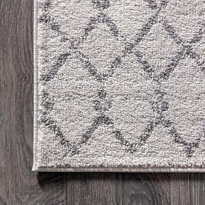 JONATHAN Y Boho Vintage Diamond Cream/Gray Runner Rug 2X10 ft, Moroccan Hype for Living Room, Bedroom, Kitchen, Office, Easy-Cleaning, High Traffic, Pet-Friendly, Non-Shedding (MOH101B-210)
