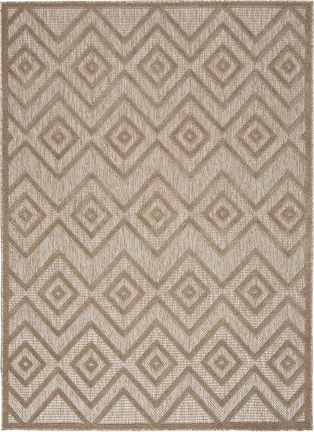 Nourison Home Versatile Natural Beige 4' x 6' Area Rug - Easy Clean, Non Shedding, Bed Room, Living Room, Dining Room, Kitchen (4' x 6')