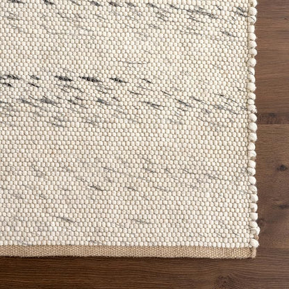Rugs USA Hamptons Marled Ivory/Grey, 9'6" x 13'6", Hand Woven, Marled, Tassel, Soft and Cozy, High Traffic, Stain Resistant, Easy Clean, Durable Area Rug for Bedroom, Living Room, Dining, Den, Foyer