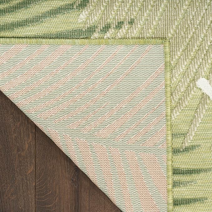 Nourison Home Suncoast Green 2' x 6' Area Rug - Easy Clean, Non Shedding, Bed Room, Living Room, Dining Room, Kitchen (6' Runner)