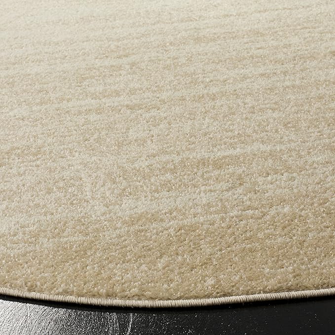 SAFAVIEH Adirondack Collection Area Rug - 6' Round, Champagne & Cream, Modern Ombre Design, Non Shedding & Easy to Clean, Ideal for Living Room, Bedroom, Office, Dining Space (ADR113W)