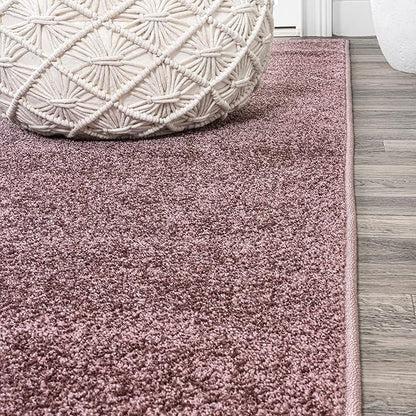 JONATHAN Y Haze Solid Low-Pile Light Purple 9x9 Square Indoor Area Rug, Coastal,Bohemian,Minimalist,Classic, Easy-Cleaning for Living Room,Bedroom,Kitchen,Pet Friendly,Non-Shedding (SEU100R-9SQ)