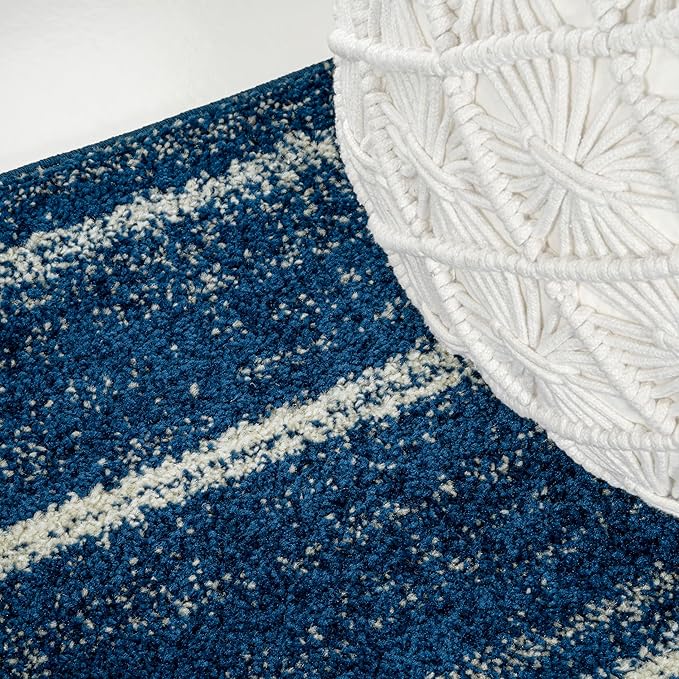 JONATHAN Y Williamsburg Minimalist Stripe Navy/Cream Indoor Area Rug, 3x5, Contemporary, Modern, Easy-Cleaning for Living Room, Bedroom, Kitchen, Pet Friendly, Non-Shedding (MOH201C-3)
