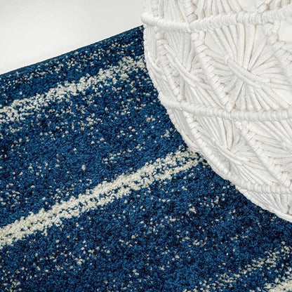 JONATHAN Y Williamsburg Minimalist Stripe Navy/Cream Runner Rug, 2x8, Contemporary, Modern, Easy-Cleaning for Living Room, Bedroom, Kitchen, Pet Friendly, Non-Shedding (MOH201C-28)