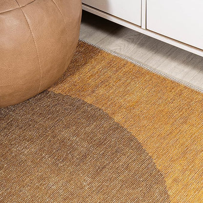 JONATHAN Y Machine Washable Indoor Area Rug 8X10 Brown/Cream/Terracotta, Demie Minimalist Graphic Circle for Living Room, Bedroom, Kitchen, Office, Easy-Cleaning, Pet-Friendly, Non-Shedding WSH114A-8