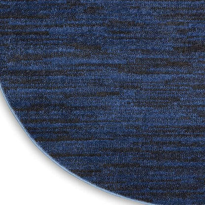 Nourison Home Nourison Essentials Midnight Blue 8' x Round Area Rug - Easy Clean, Non Shedding, Bed Room, Living Room, Dining Room, Kitchen (8' x Round)