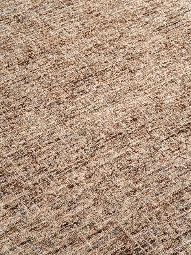 Rugsotic Carpets Hand Tufted Wool ECO-Friendly Area Rugs - 5'x8', Rectangle Shape, Beige & Brown, Solid Plain Design, High Pile Thick Handmade Area Rugs for Living Room, Bed Room (KWC111)