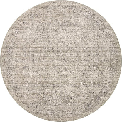 Loloi Amber Lewis Alie Collection ALE-03 Taupe/Dove 7'-10'' x 7'-10'', .13'' Pile Height, Round Area Rug
