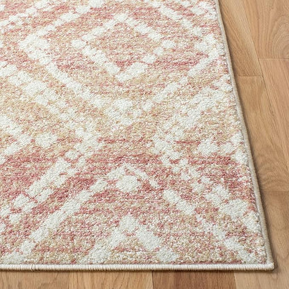 SAFAVIEH Adirondack Collection Area Rug - 5'1" x 7'6", Rose & Gold, Modern Diamond Distressed Design, Non-Shedding & Easy Care, Ideal for High Traffic Areas in Living Room, Bedroom (ADR131Q)