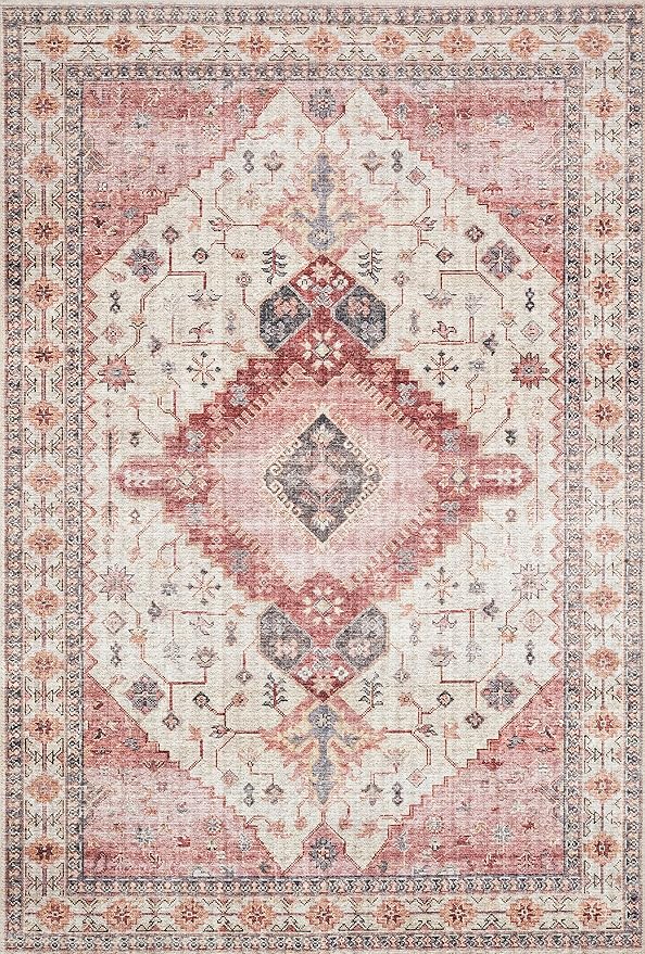Loloi Skye Collection SKY-02 Ivory/Berry 9'-0" x 12'-0" Area Rug