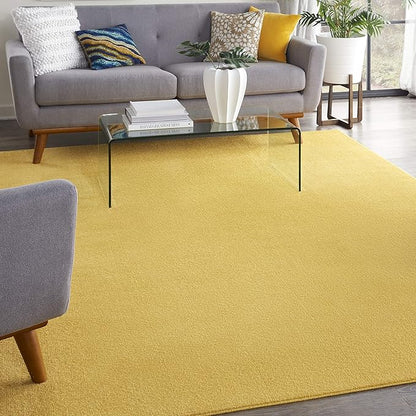 Nourison Home Nourison Essentials Yellow 8' x 10' Area Rug - Easy Clean, Non Shedding, Bed Room, Living Room, Dining Room, Kitchen (8' x 10')
