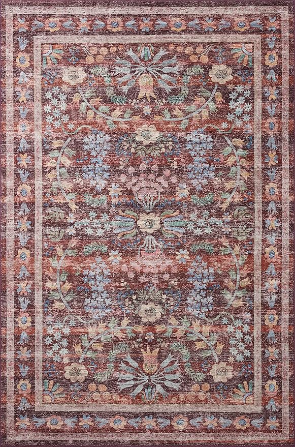 Loloi Rifle Paper Co. Maison Collection MAO-06 Red 2'-6" x 9'-6", .19" Pile Height, Runner Rug