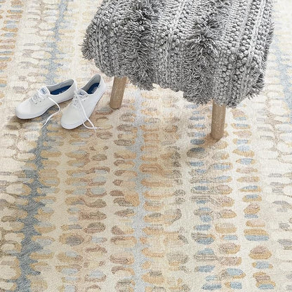 Dash & Albert Paint Chip Multi Machine Washable Rug, 7.5 X 9.5 Feet, Multicolored/Natural Geometric Pattern