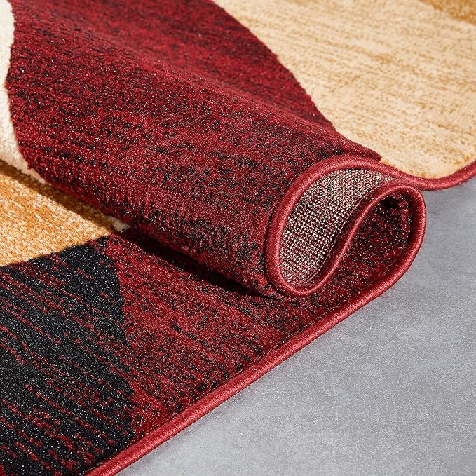 Well Woven Dulcet Bingo Red Modern Geometric (7'10" x 9'10") Area Rug